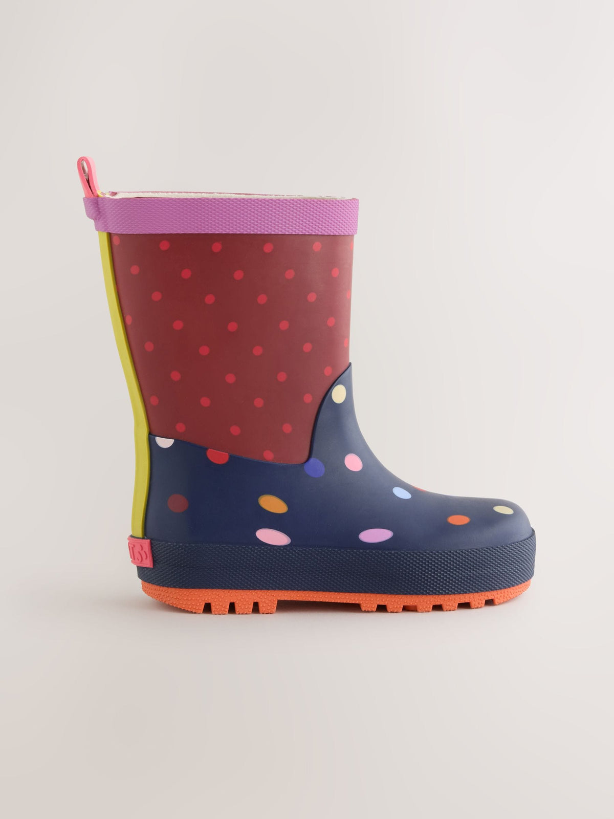 Dsiney Kidz - Navy/Burgundy Polka Dot Wellies image 2