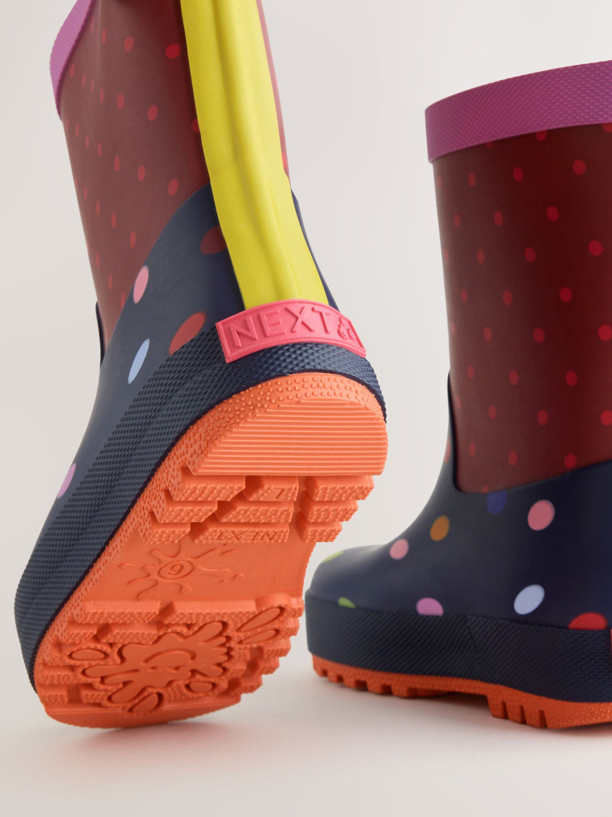 Dsiney Kidz - Navy/Burgundy Polka Dot Wellies image 3