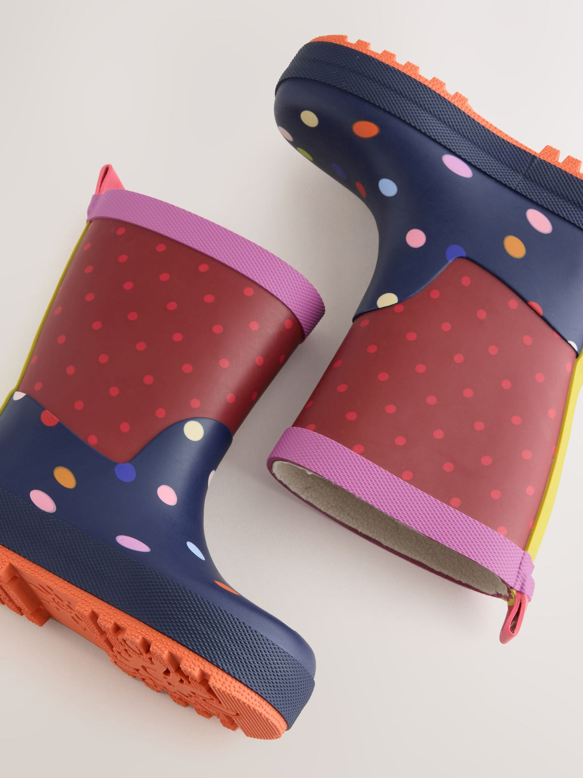 Dsiney Kidz - Navy/Burgundy Polka Dot Wellies image 5