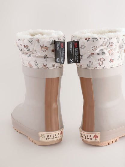 Mocha Brown Thinsulate Lined Cuff Wellies image 4