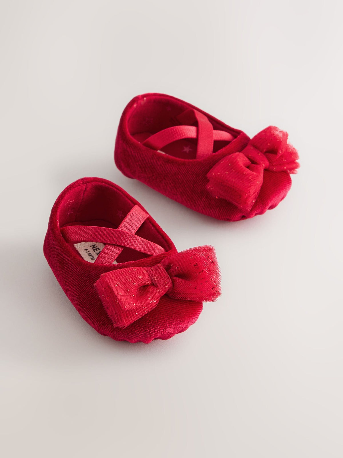 Dsiney Kidz - Red Velvet Baby Bow Occassion Shoes (0-18mths) image 1