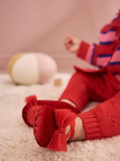 Dsiney Kidz - Red Velvet Baby Bow Occassion Shoes (0-18mths) image 2