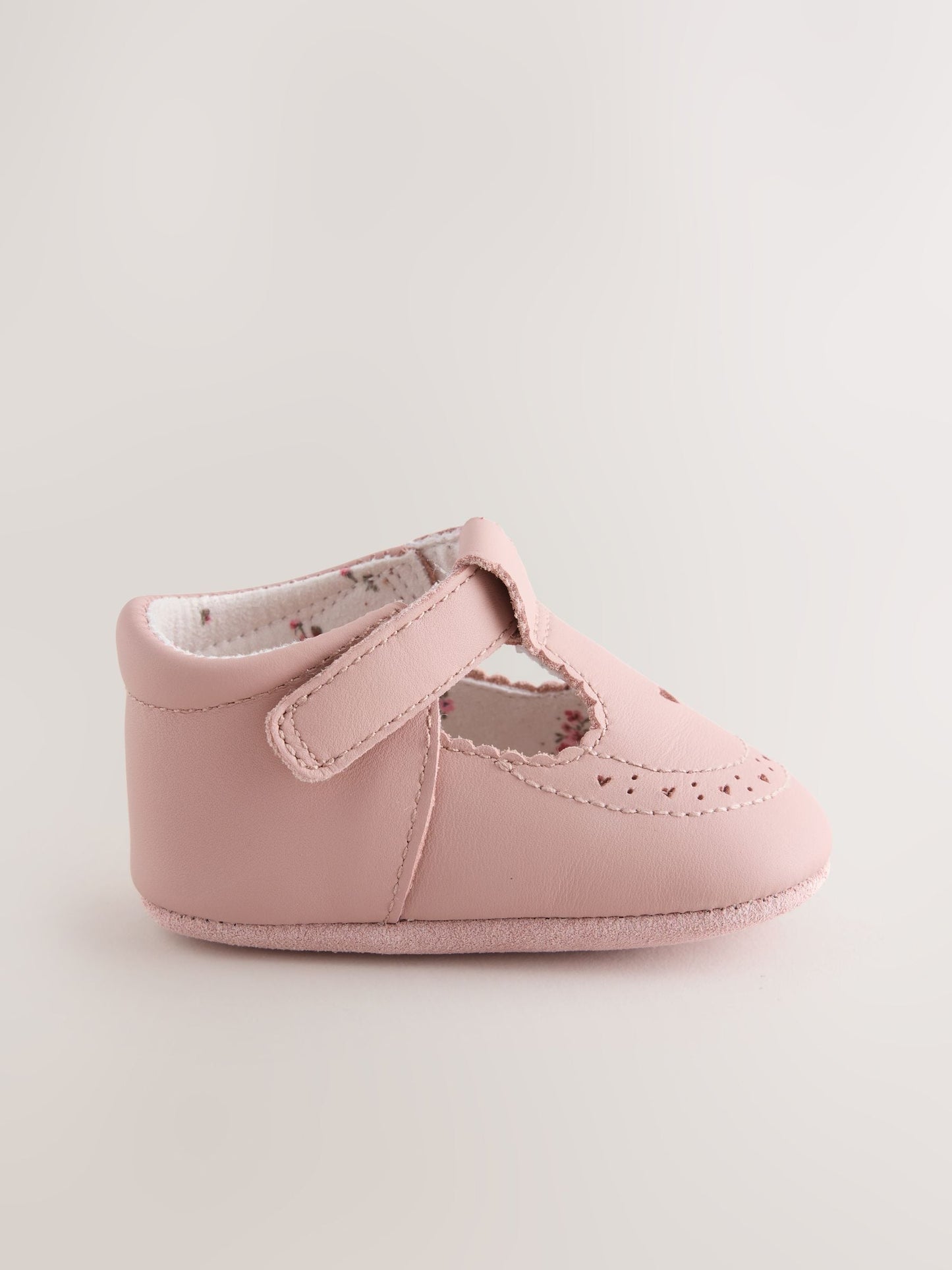 Pink Leather Baby T-Bar Shoes (0-24mths) image 2