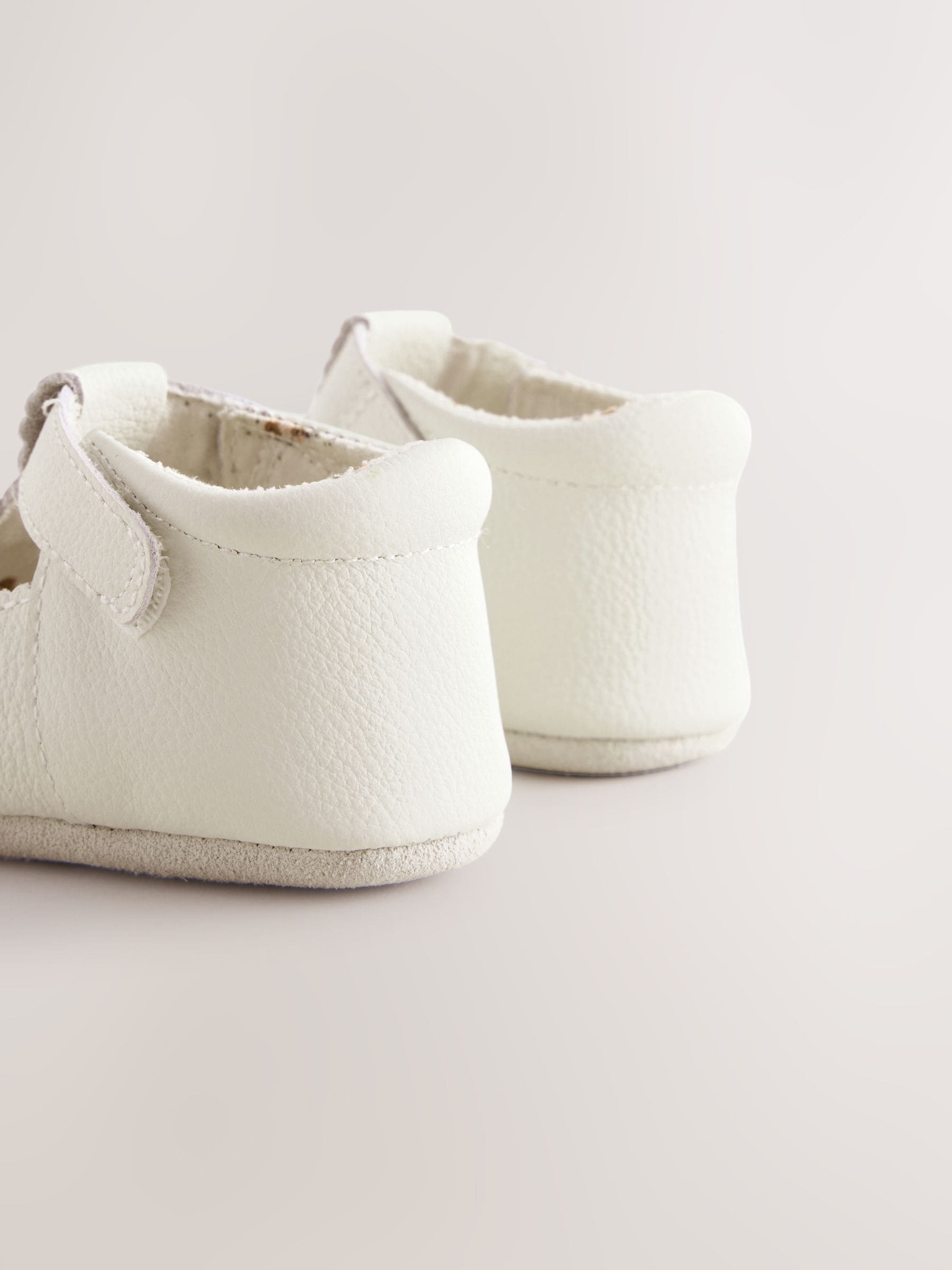 White Leather Baby T-Bar Shoes (0-24mths) image 3