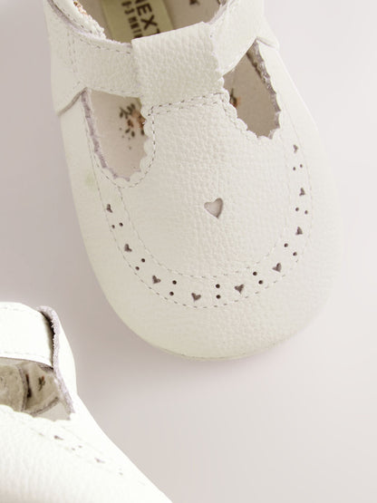 White Leather Baby T-Bar Shoes (0-24mths) image 4