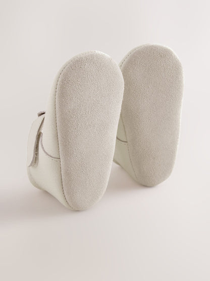 White Leather Baby T-Bar Shoes (0-24mths) image 5