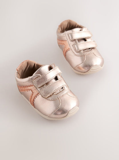 Bronze Metallic Baby Touch Fastening Trainers image 1
