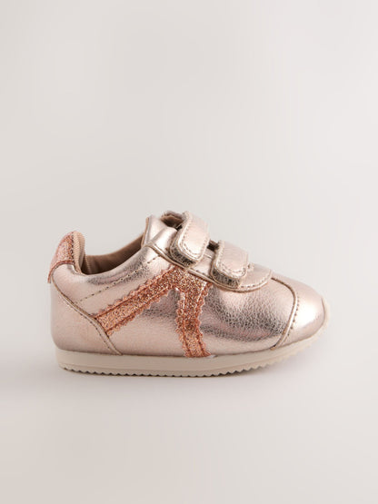 Bronze Metallic Baby Touch Fastening Trainers image 2