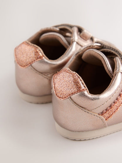 Bronze Metallic Baby Touch Fastening Trainers image 3