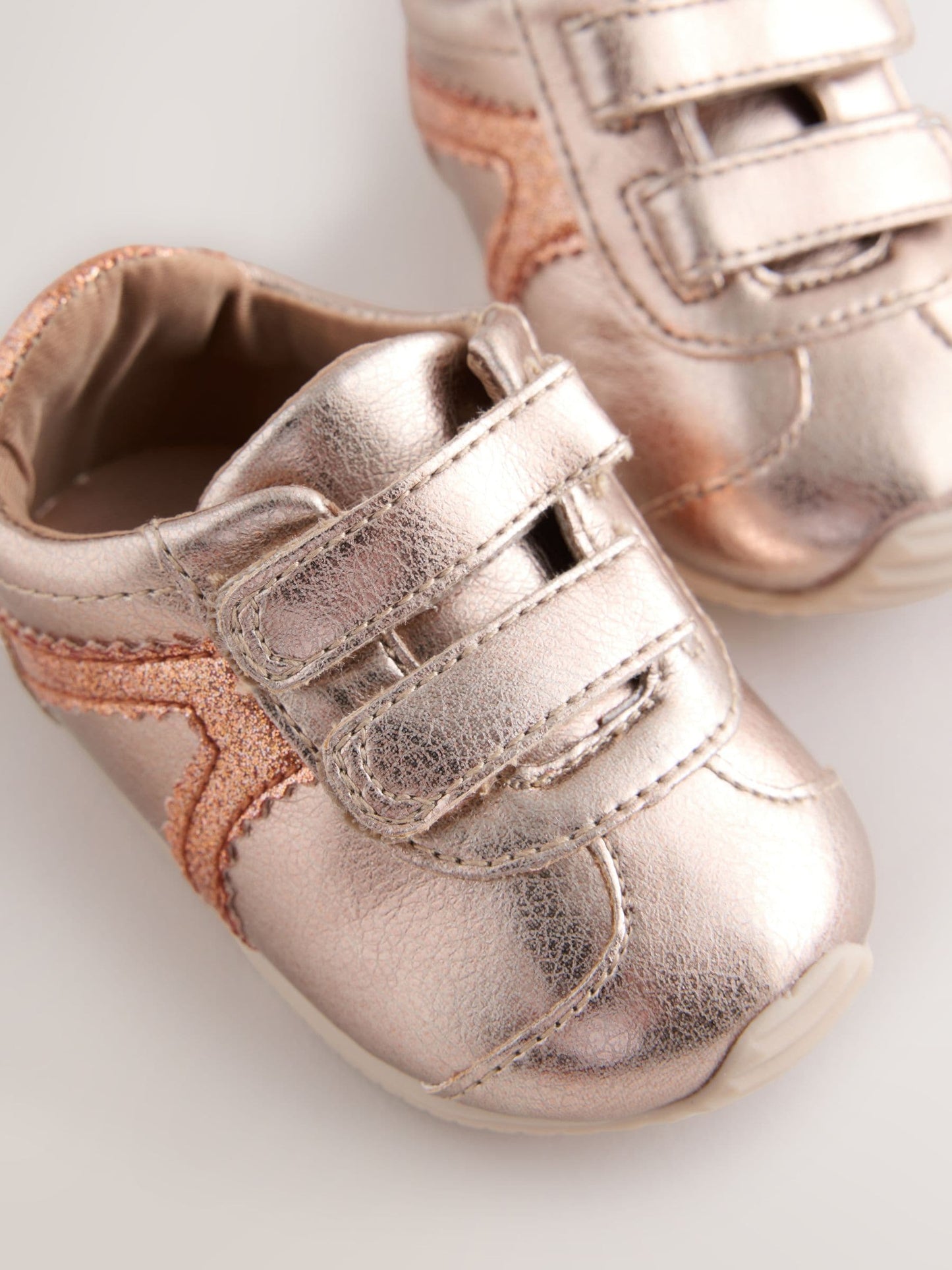 Bronze Metallic Baby Touch Fastening Trainers image 4