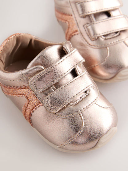 Bronze Metallic Baby Touch Fastening Trainers image 4