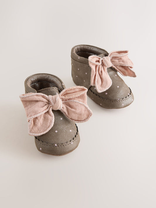 Dsiney Kidz - Chocolate Brown Polka Dot Baby Boots (0-18mths) image 1