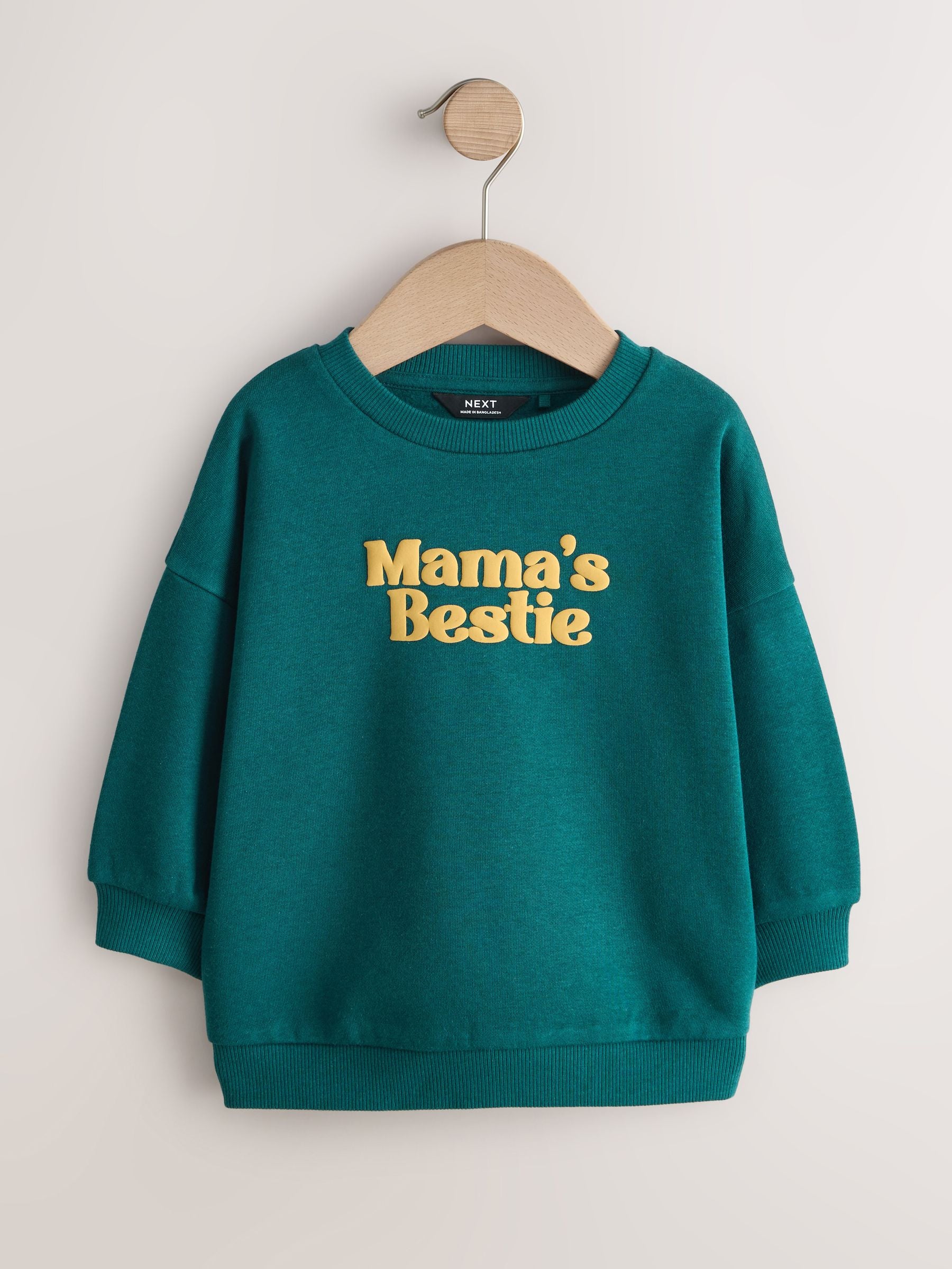 Dsiney Kidz - Green Mama's Bestie Printed Crew Neck Sweat Top (3mths-7yrs) image 1