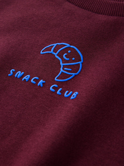 Dsiney Kidz - Burgundy Red Snack Club Printed Crew Neck Sweat Top (3mths-7yrs) image 3
