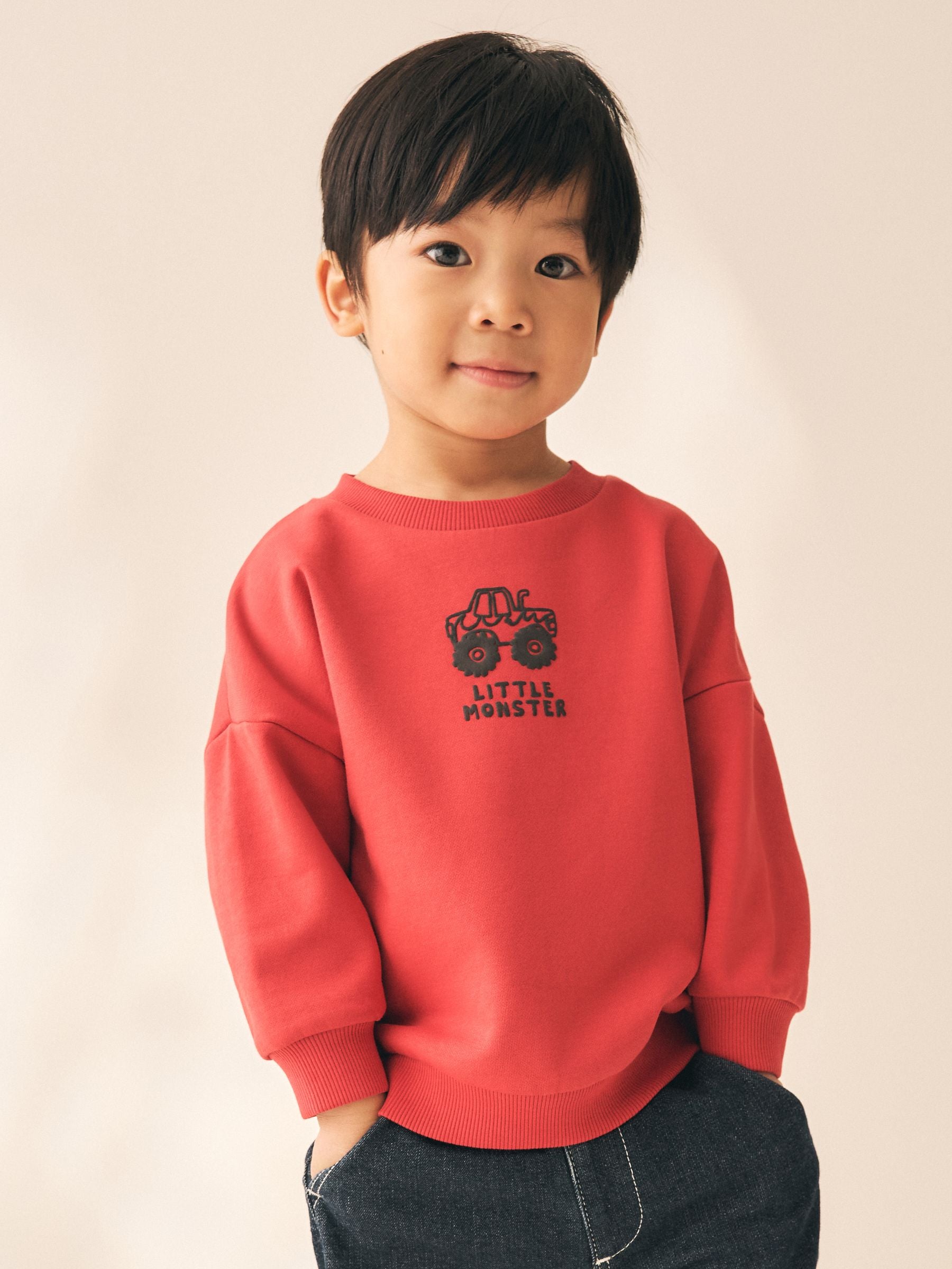 Dsiney Kidz - Red Truck Printed Crew Neck Sweat Top (3mths-7yrs) image 1