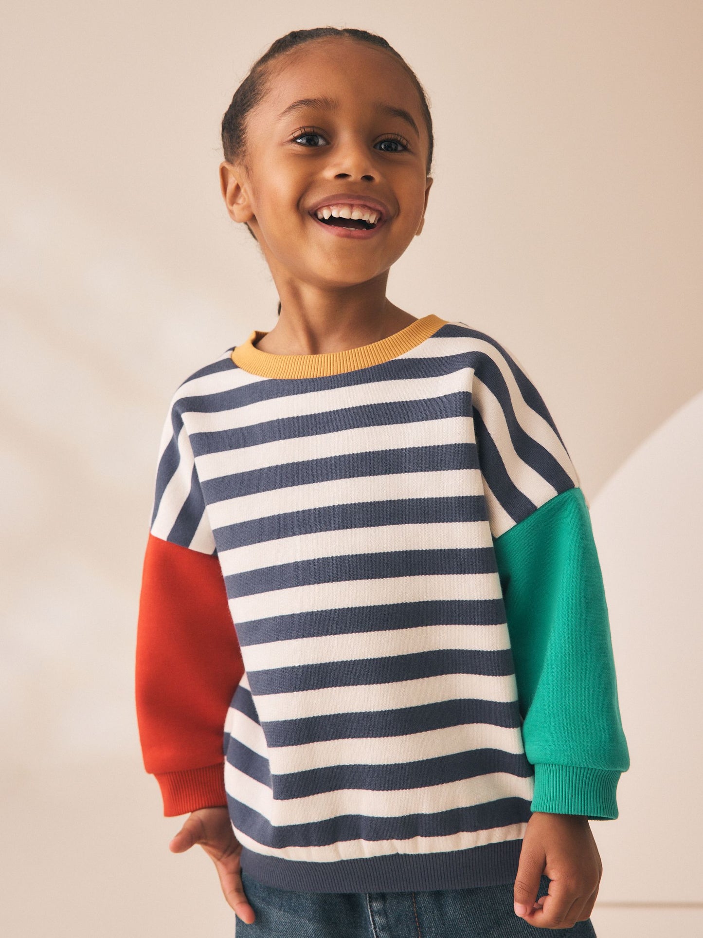 Dsiney Kidz - Hotch Potch Stripe Printed Crew Neck Sweat Top (3mths-7yrs) image 1
