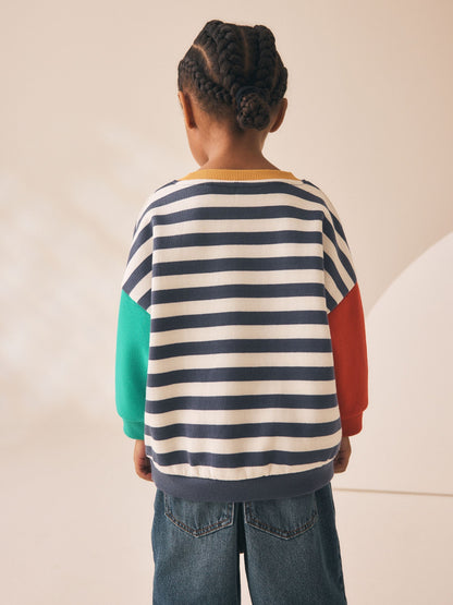 Dsiney Kidz - Hotch Potch Stripe Printed Crew Neck Sweat Top (3mths-7yrs) image 2
