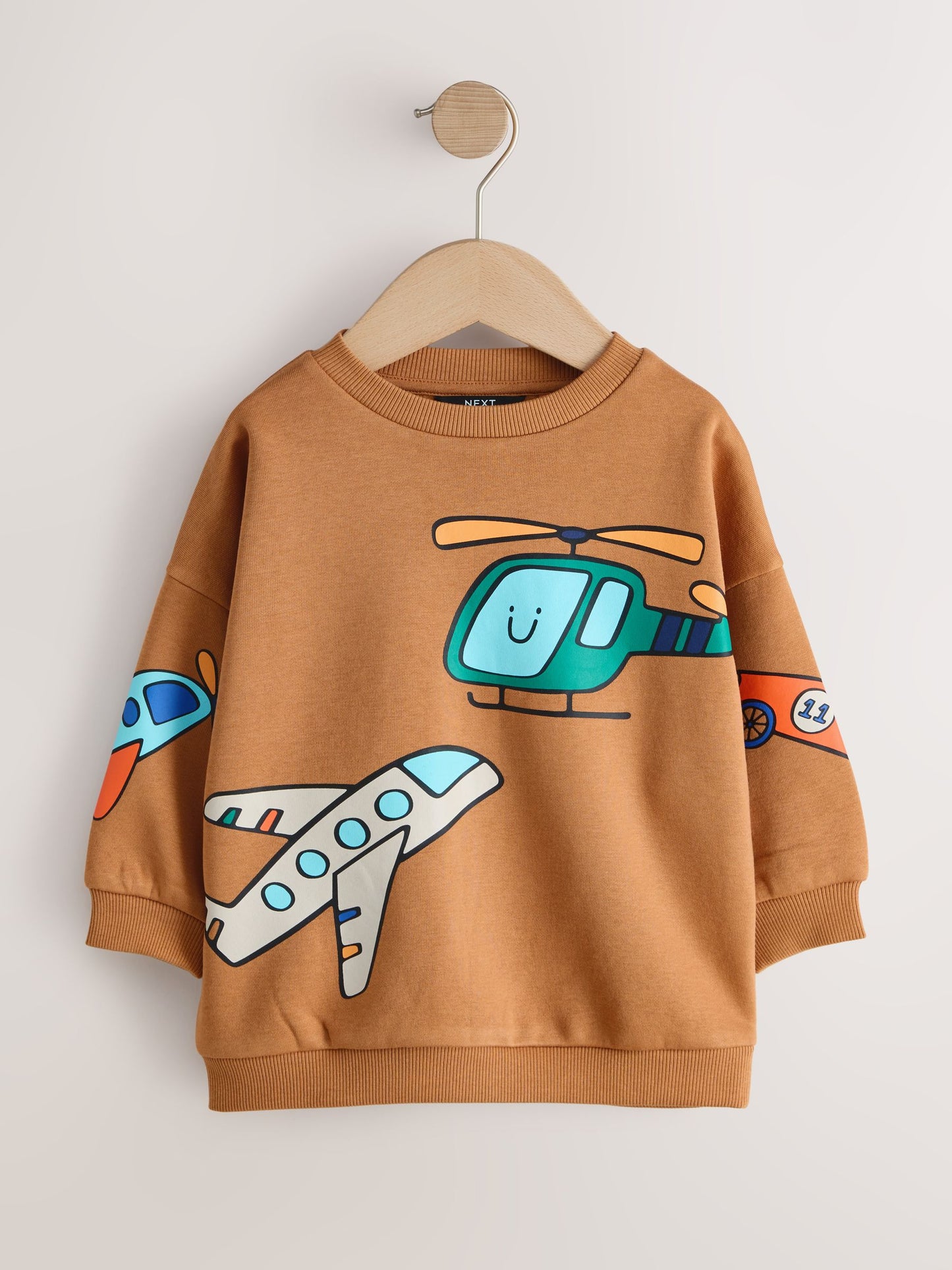 Dsiney Kidz - Tan Brown All Over Printed Crew Neck Sweat Top (3mths-7yrs) image 5