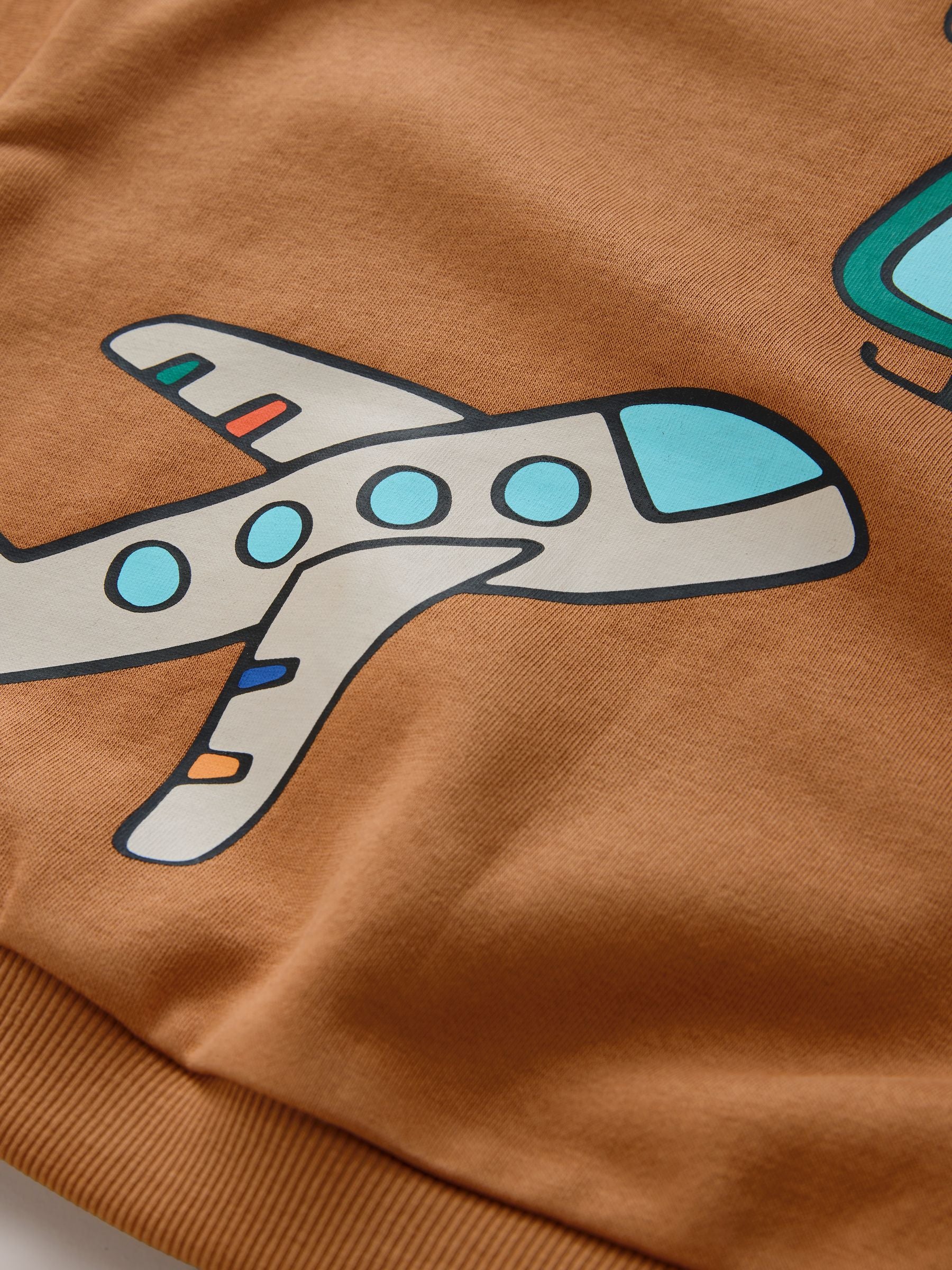 Dsiney Kidz - Tan Brown All Over Printed Crew Neck Sweat Top (3mths-7yrs) image 8