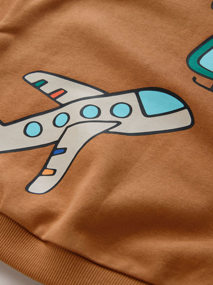 Dsiney Kidz - Tan Brown All Over Printed Crew Neck Sweat Top (3mths-7yrs) image 8