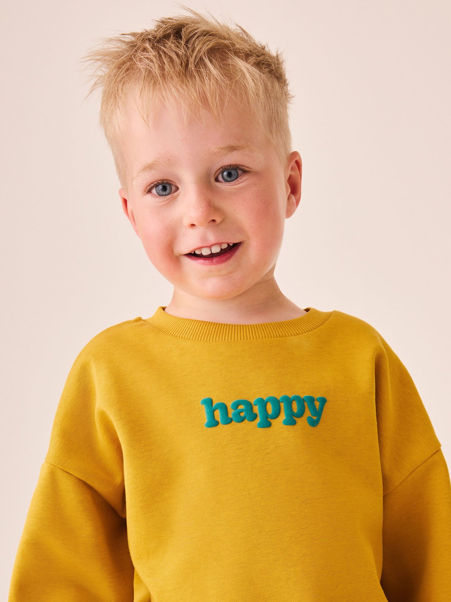 Dsiney Kidz - Ochre Yellow Smile Printed Crew Neck Sweat Top (3mths-7yrs) image 4
