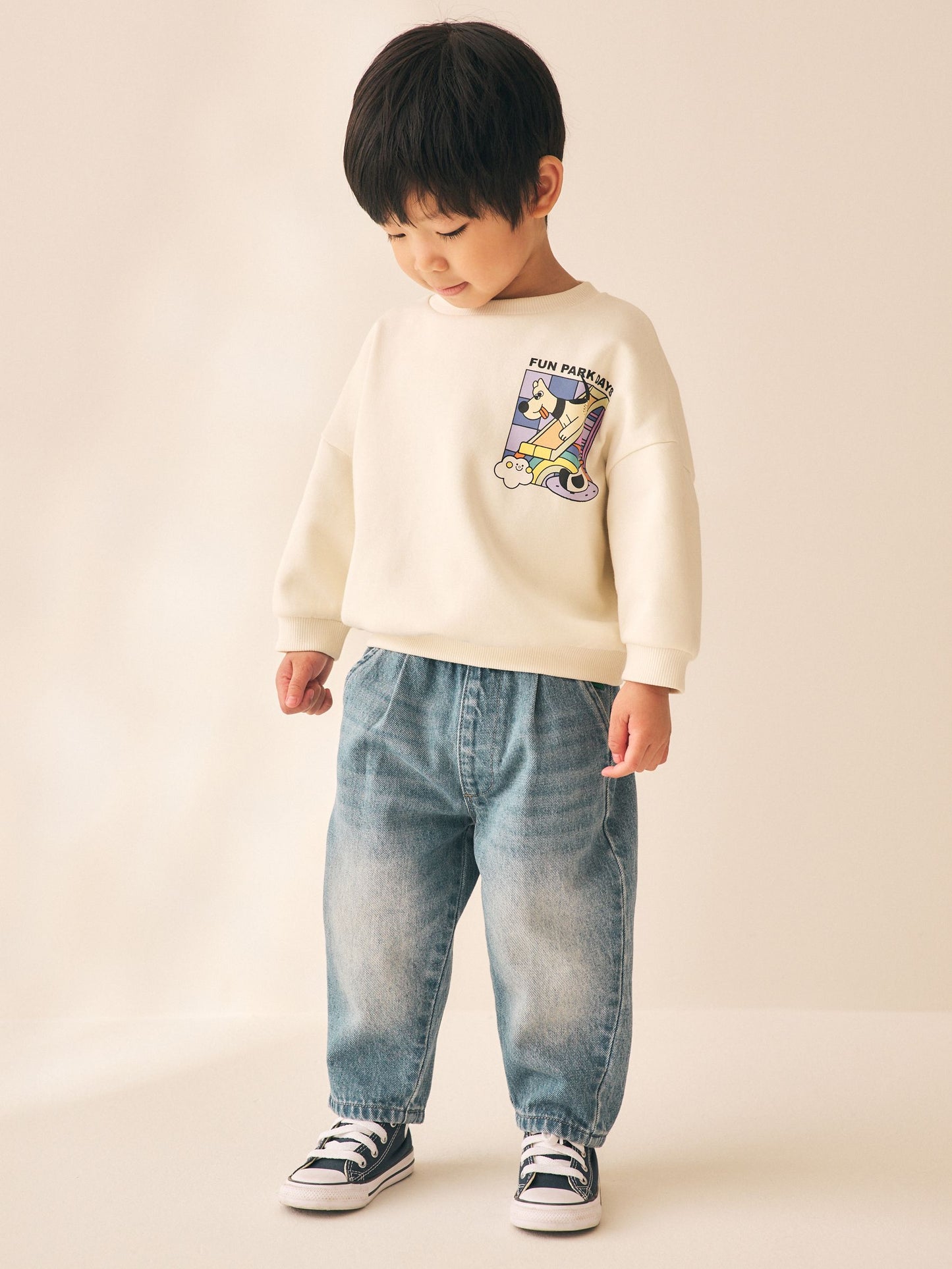 Dsiney Kidz - Ecru Back Printed Crew Neck Sweat Top (3mths-7yrs) image 3