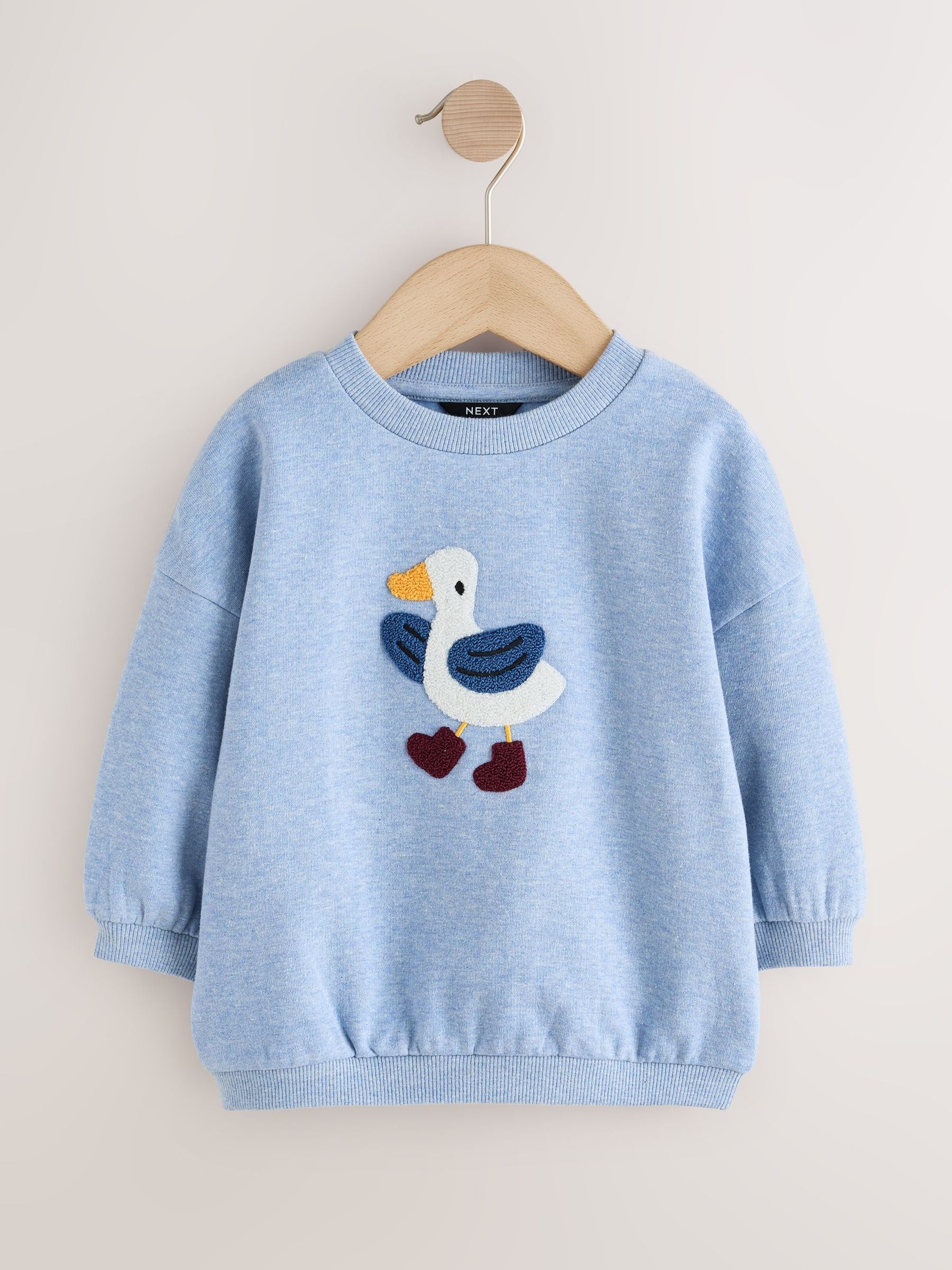 Dsiney Kidz - Light Blue Goose Printed Crew Neck Sweat Top (3mths-7yrs) image 1