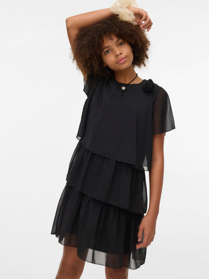 VERO MODA Black Corsage Tiered Ruffle Dress image 1