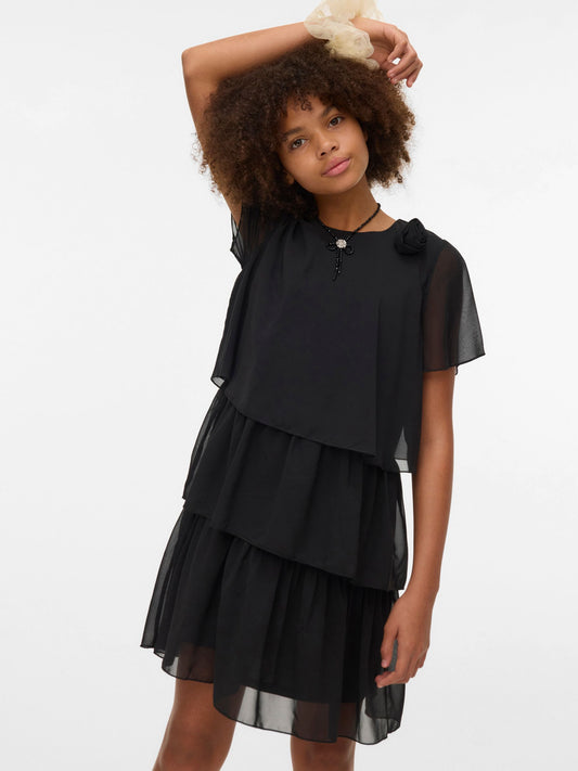 VERO MODA Black Corsage Tiered Ruffle Dress image 1