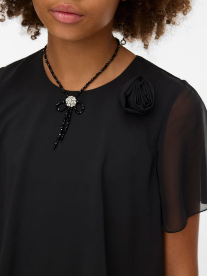 VERO MODA Black Corsage Tiered Ruffle Dress image 3
