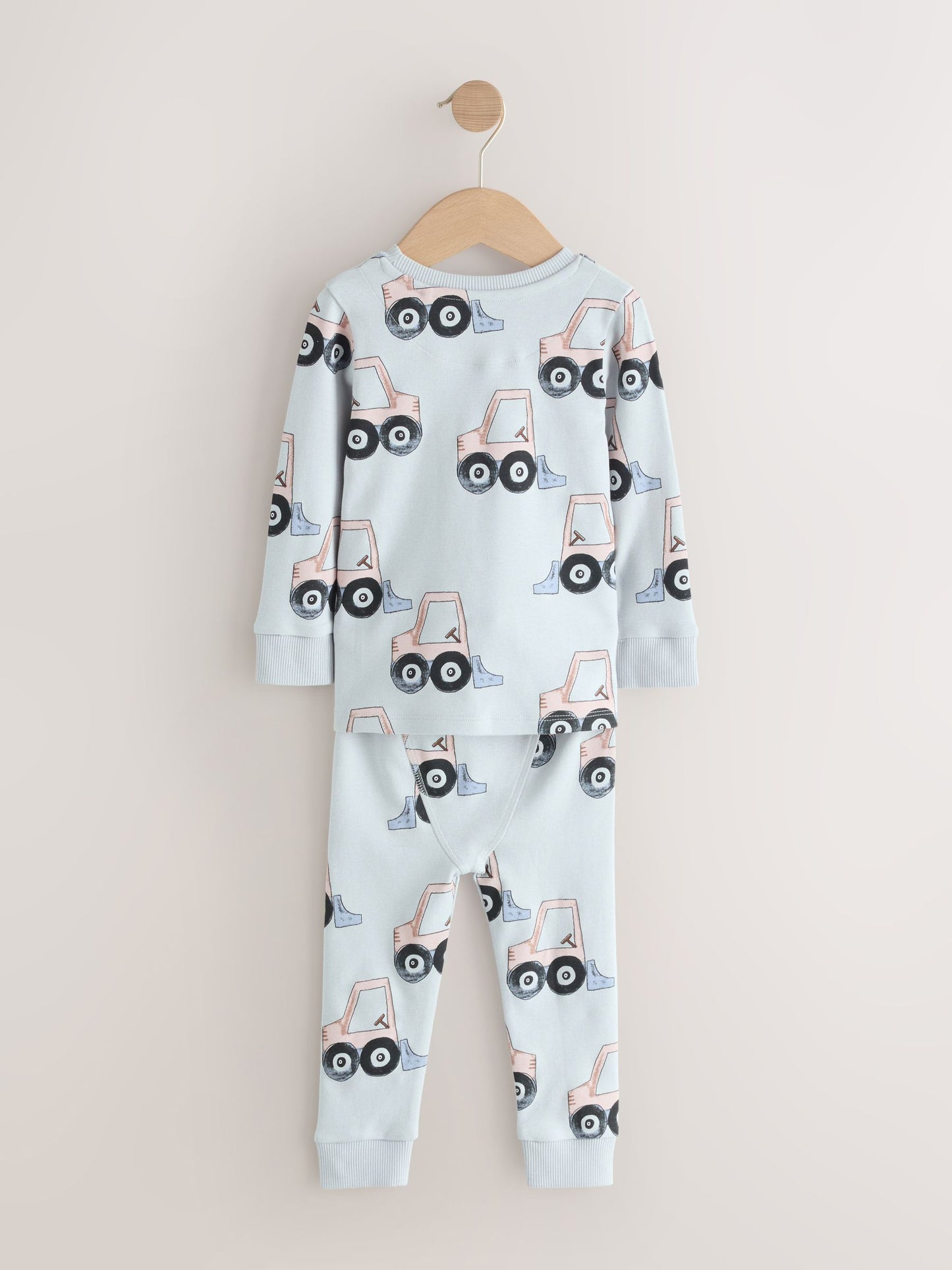 Blue/Ecru Digger Snuggle Pyjamas 3 Pack (9mths-8yrs) image 6