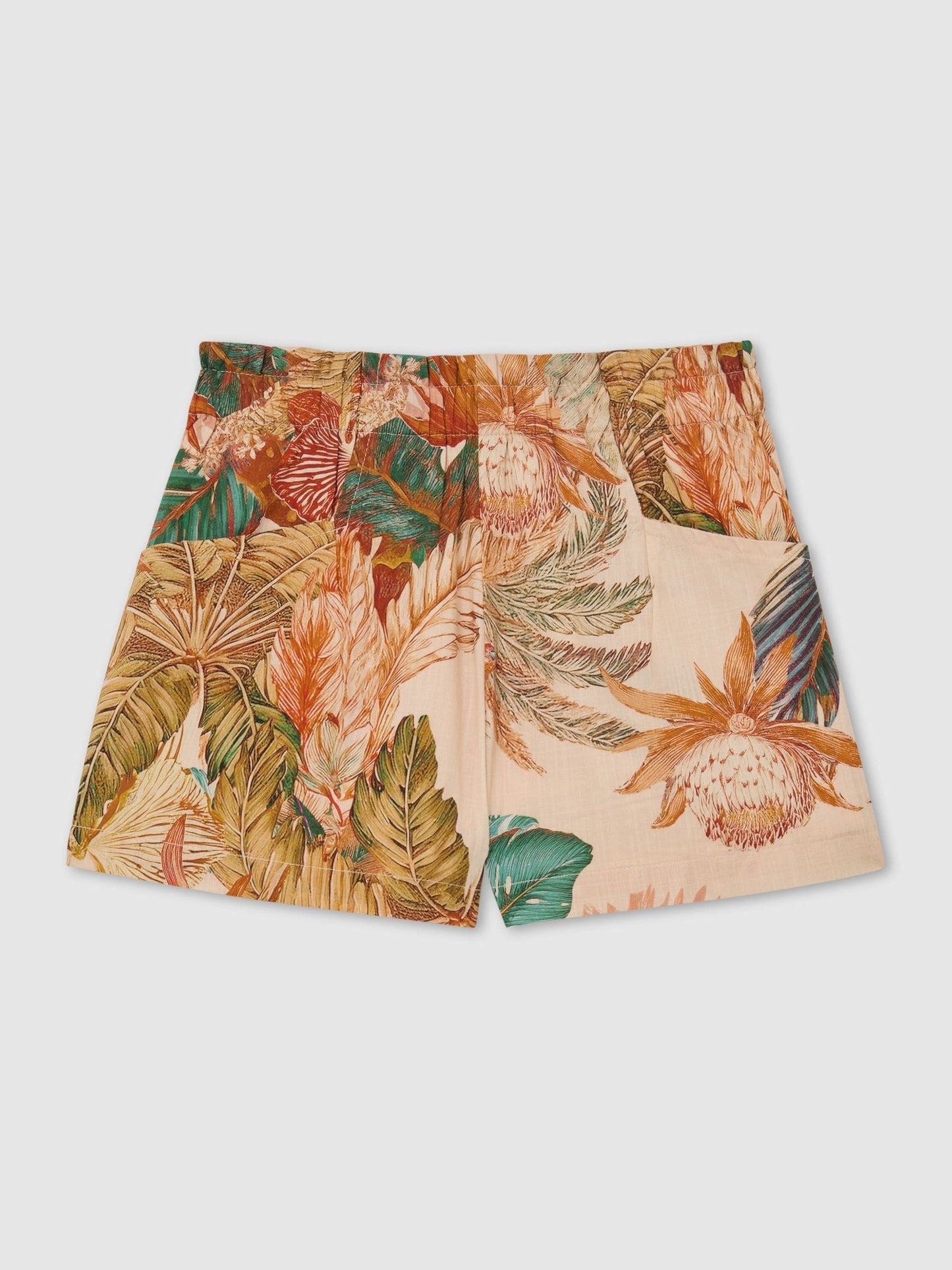 Reiss Neutral Violeta 9-13 yrs Cotton Tropical-Print Tie-Waist Shorts image 2