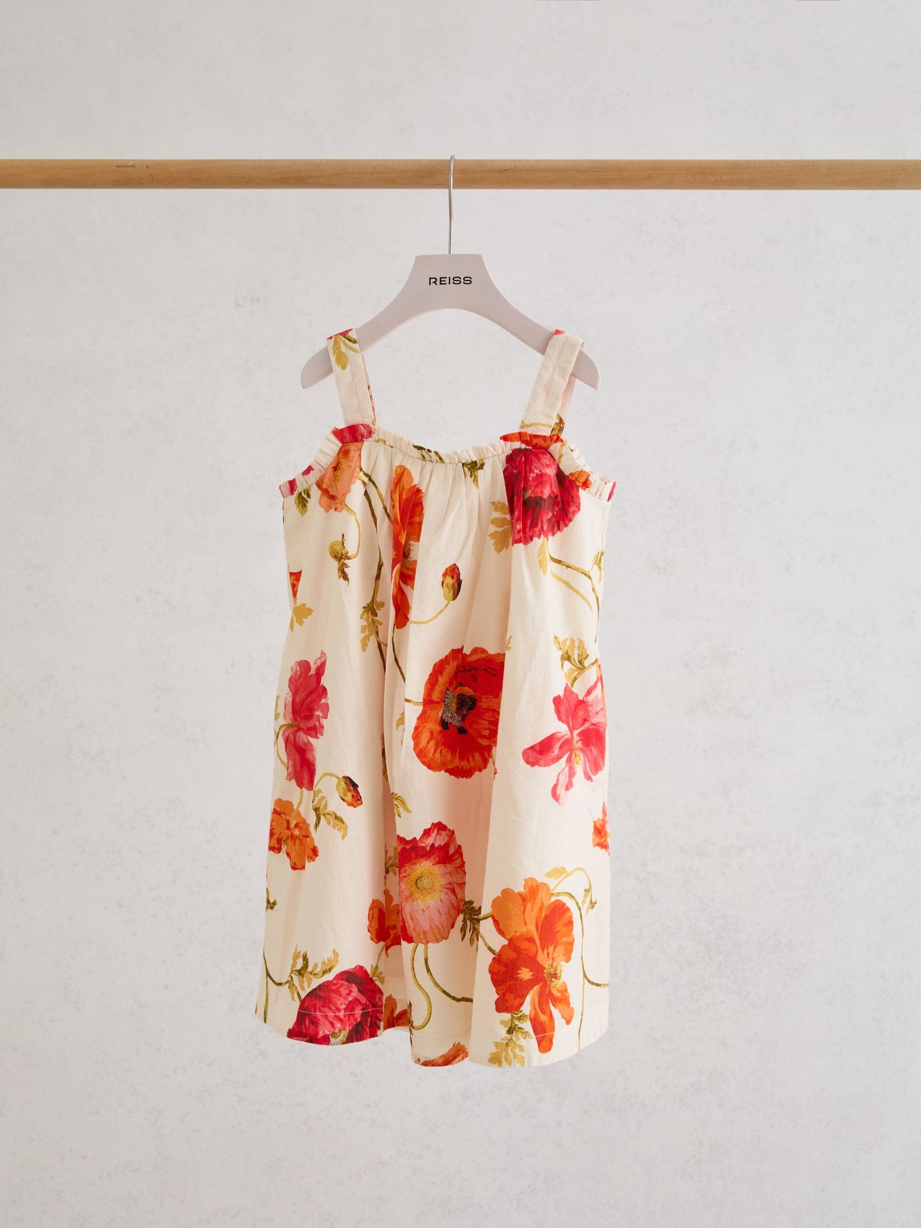 Reiss White Print Solar 9-13 yrs Cotton Floral-Print Swing Dress image 2
