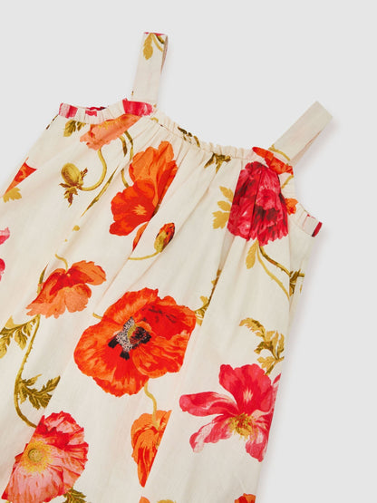Reiss White Print Solar 9-13 yrs Cotton Floral-Print Swing Dress image 3