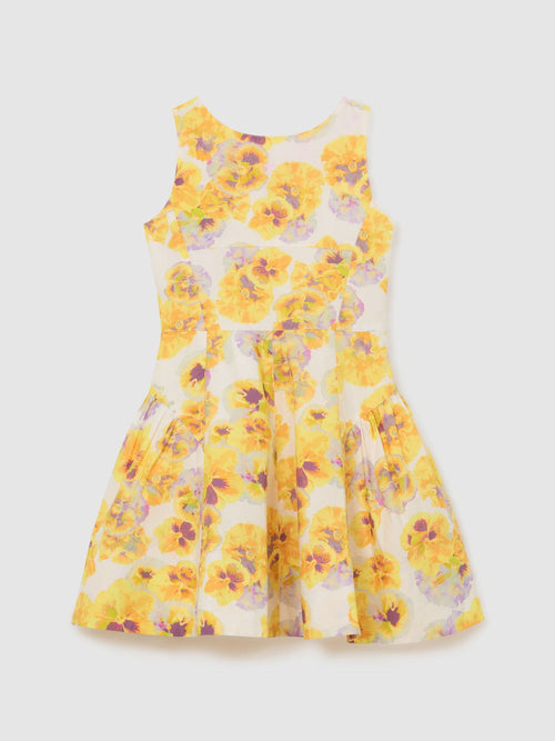 Reiss Yellow Irena 3-9 yrs Cotton Polka-Dot Sleeveless Dress image 1