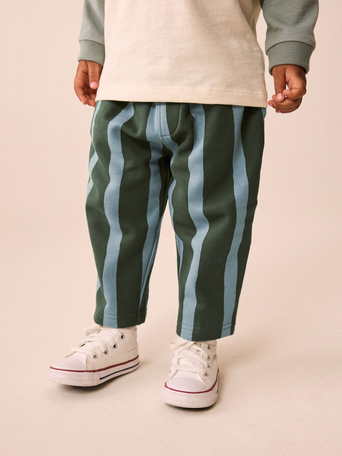 Dsiney Kidz - Green/Blue Stripe Single Wide Leg Jersey Joggers (3mths-7yrs) image 1
