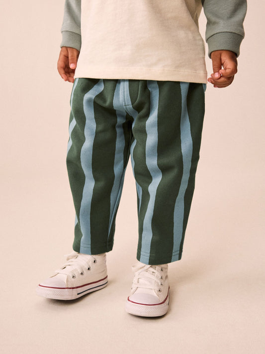 Dsiney Kidz - Green/Blue Stripe Single Wide Leg Jersey Joggers (3mths-7yrs) image 1