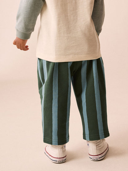 Dsiney Kidz - Green/Blue Stripe Single Wide Leg Jersey Joggers (3mths-7yrs) image 4