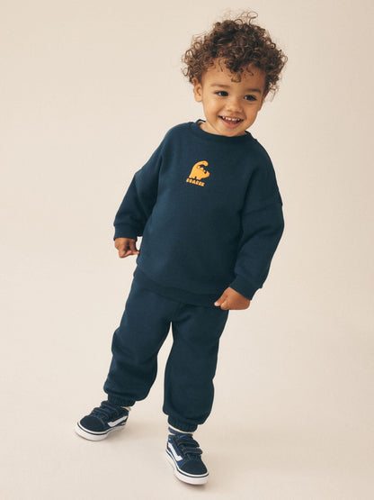 Dsiney Kidz - Navy Back Print Crew Neck Joggers Set (3mths-7yrs) image 1