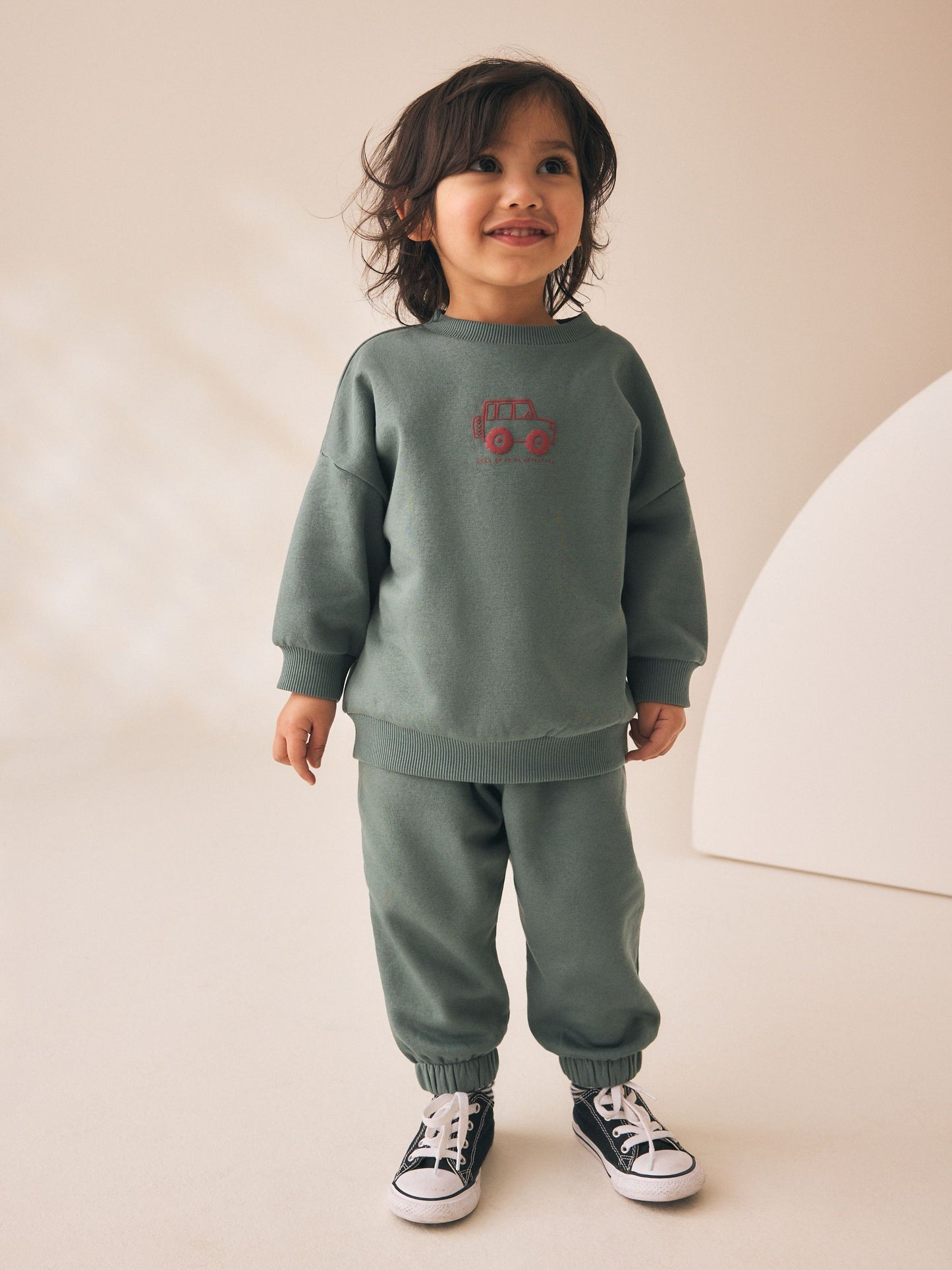 Dsiney Kidz - Dark Green Back Print Crew Neck Joggers Set (3mths-7yrs) image 1