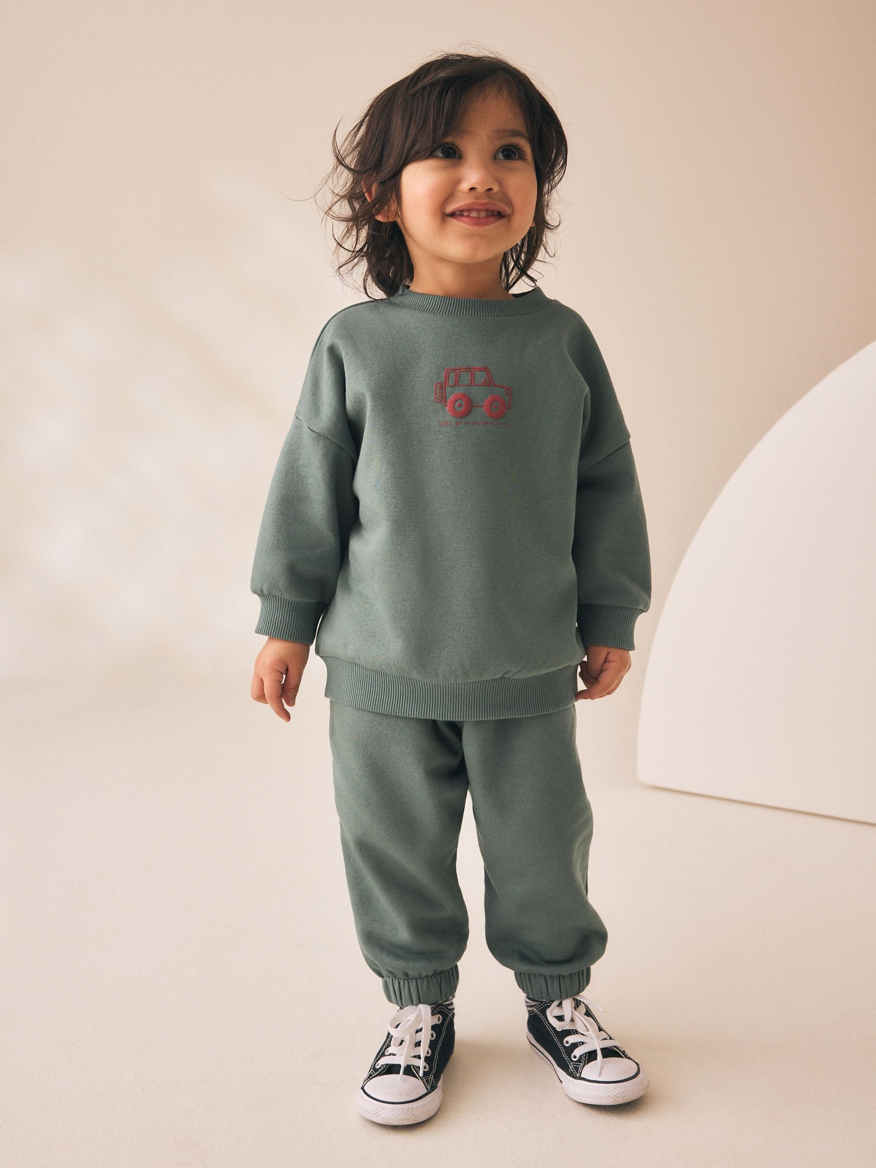 Dsiney Kidz - Dark Green Back Print Crew Neck Joggers Set (3mths-7yrs) image 1