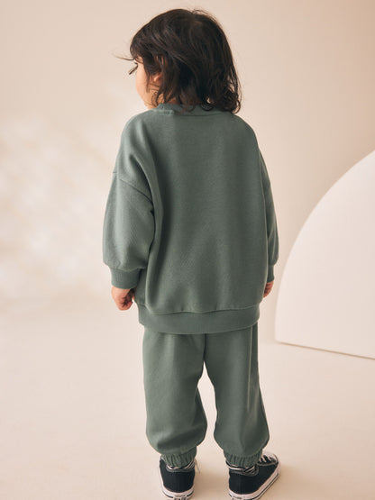 Dsiney Kidz - Dark Green Back Print Crew Neck Joggers Set (3mths-7yrs) image 3