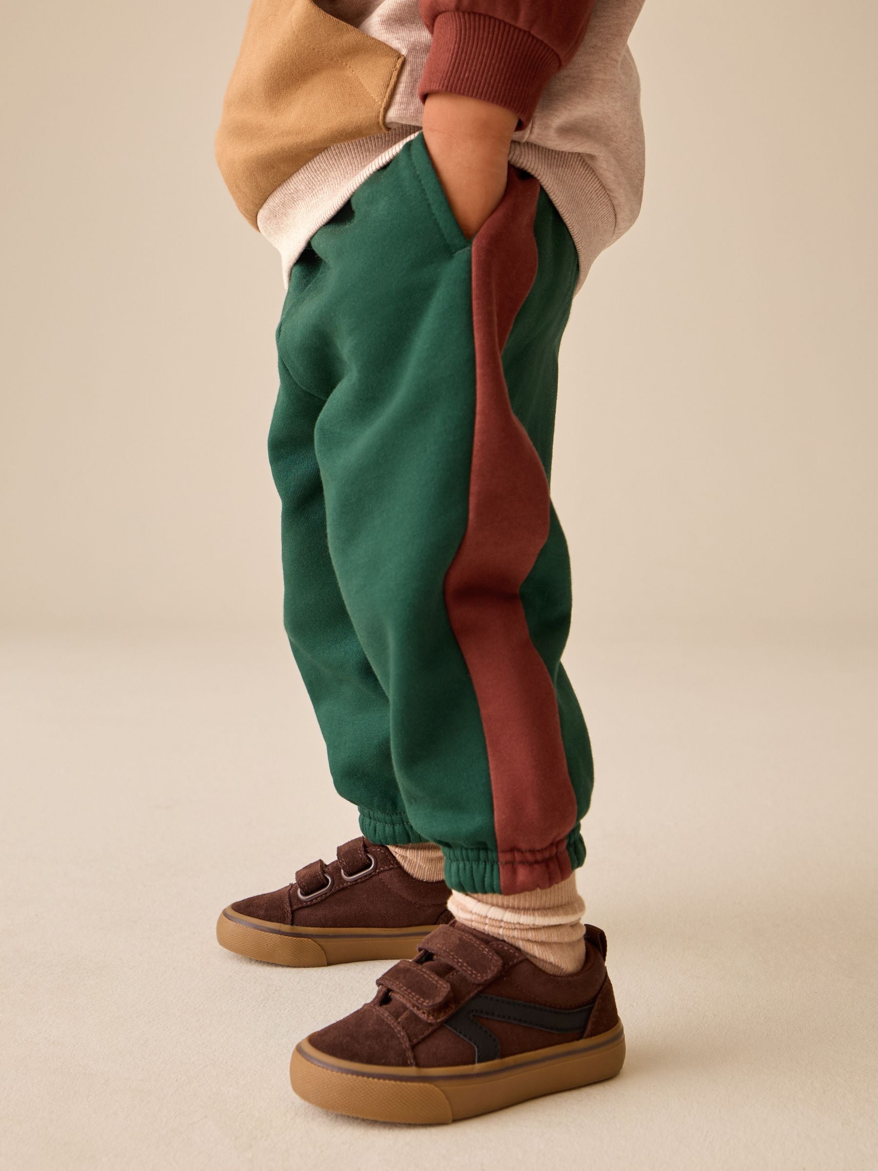 Dsiney Kidz - Burgundy/Ecru/Green Colour Block Hoodie and Joggers Set (3mths-7yrs) image 2