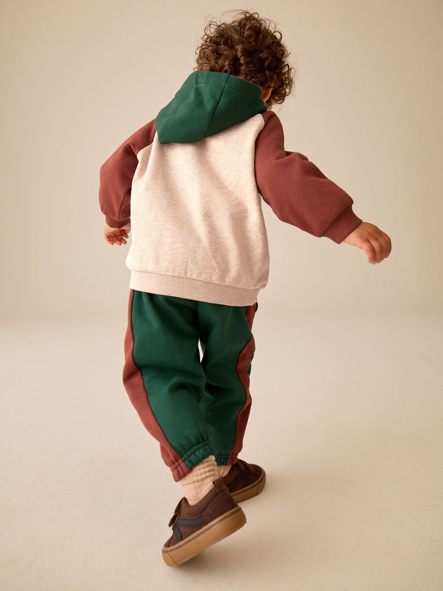 Dsiney Kidz - Burgundy/Ecru/Green Colour Block Hoodie and Joggers Set (3mths-7yrs) image 3