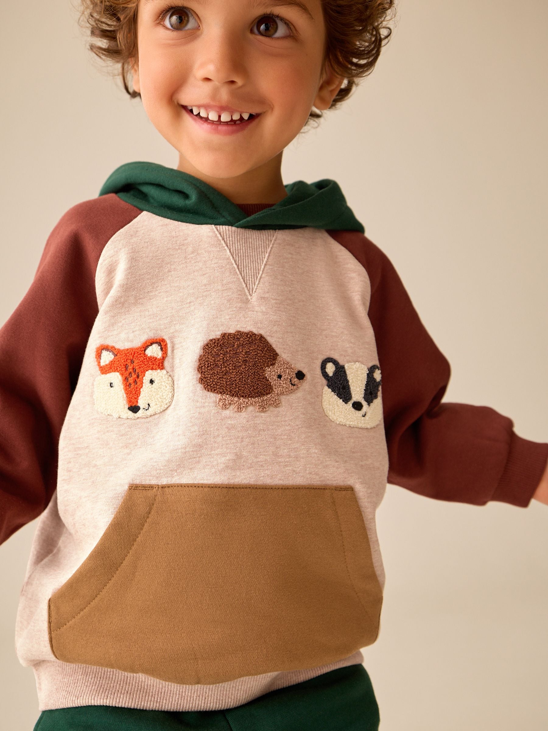 Dsiney Kidz - Burgundy/Ecru/Green Colour Block Hoodie and Joggers Set (3mths-7yrs) image 4