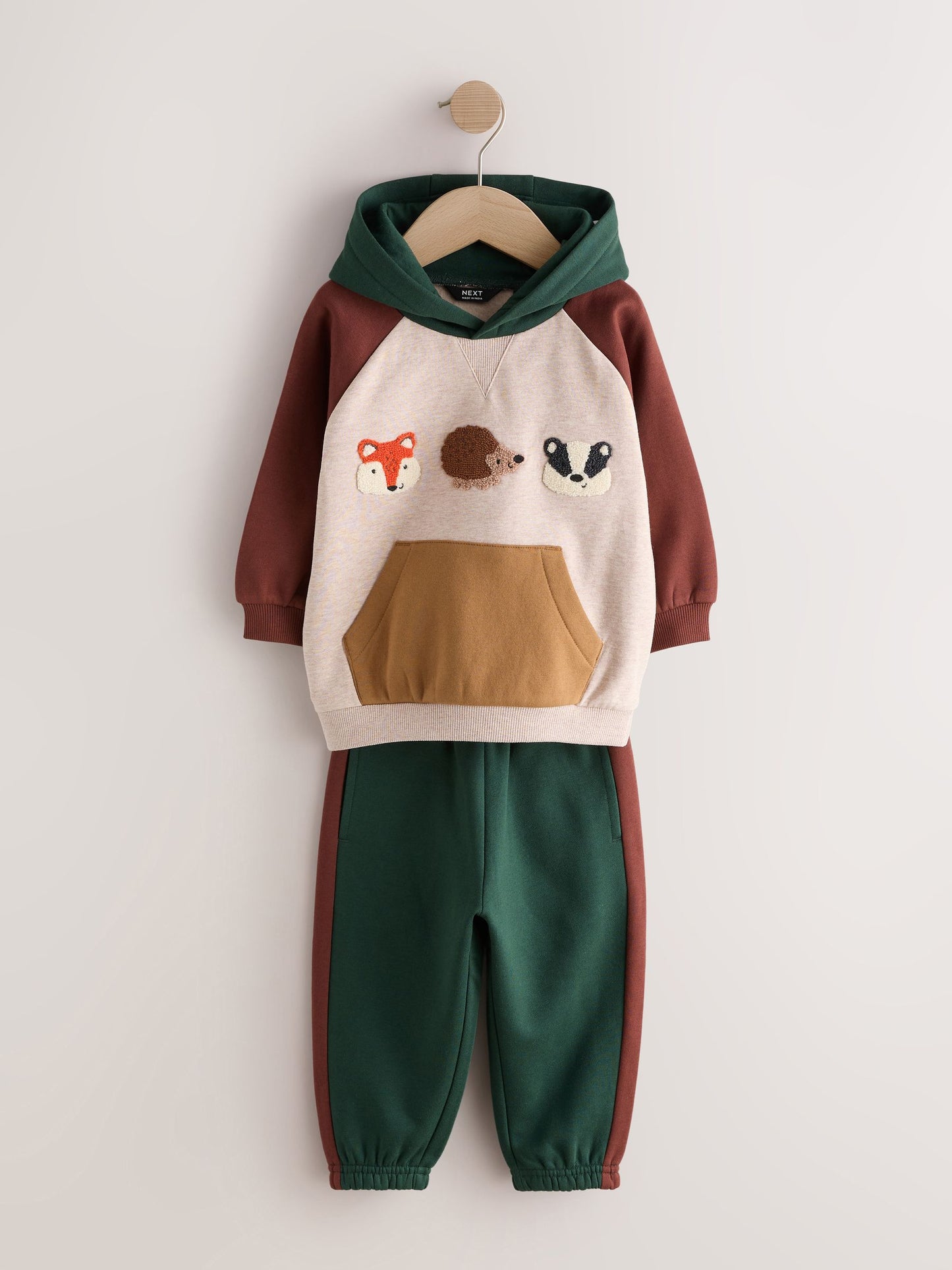 Dsiney Kidz - Burgundy/Ecru/Green Colour Block Hoodie and Joggers Set (3mths-7yrs) image 5