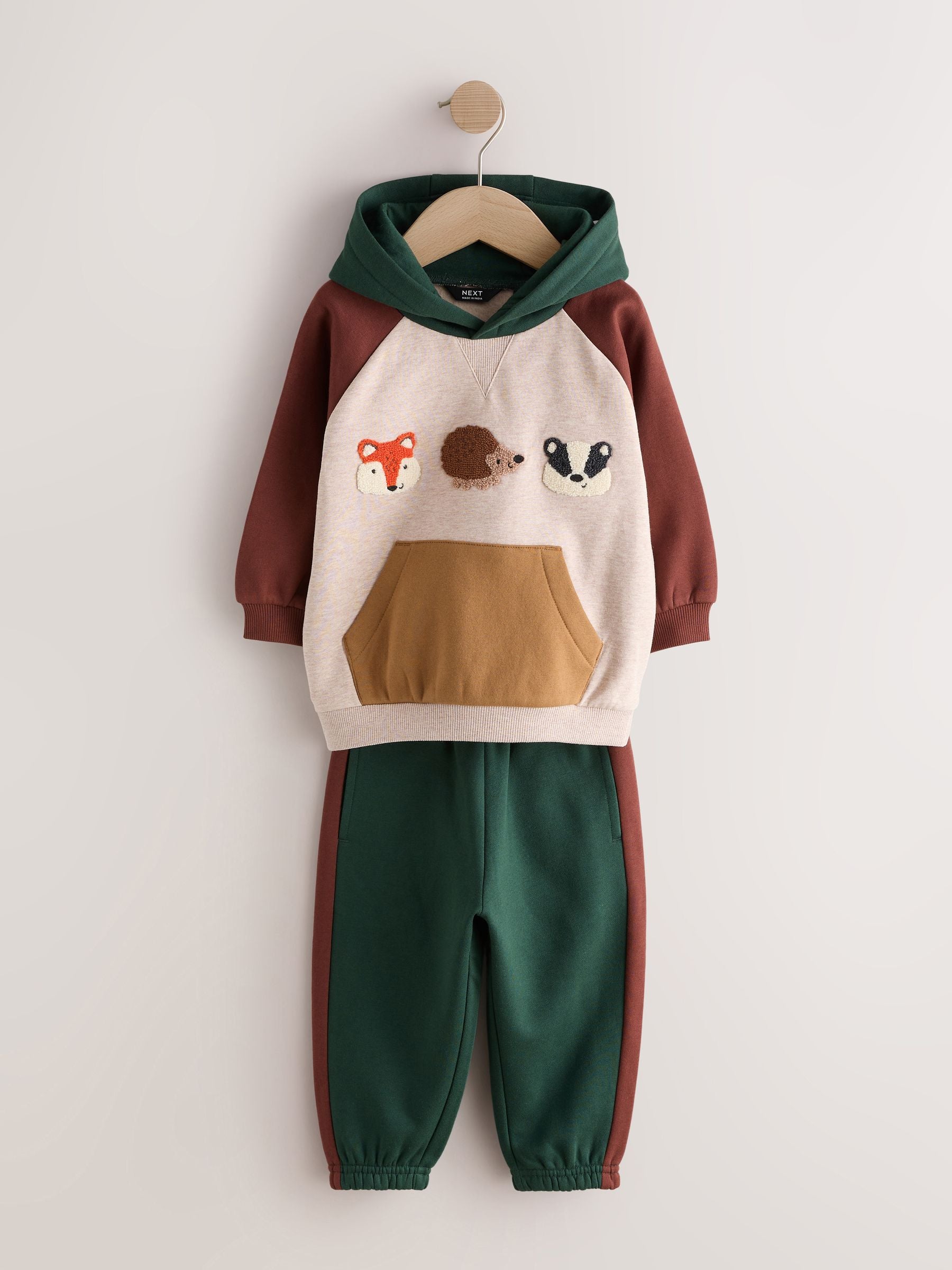 Dsiney Kidz - Burgundy/Ecru/Green Colour Block Hoodie and Joggers Set (3mths-7yrs) image 5