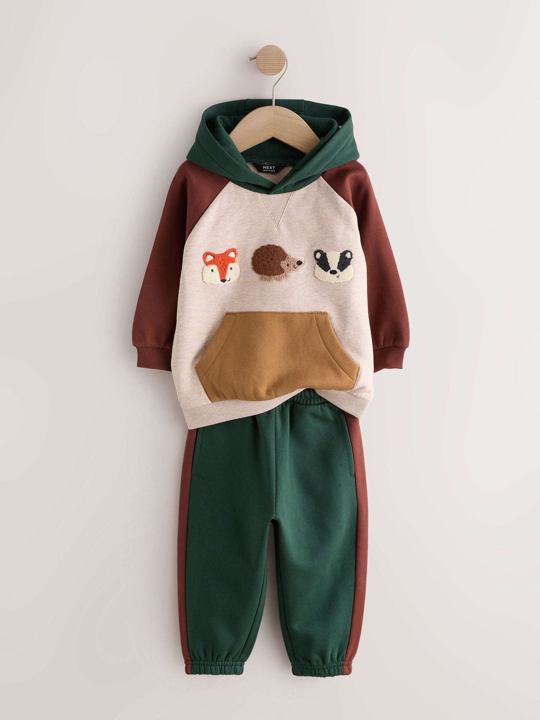 Dsiney Kidz - Burgundy/Ecru/Green Colour Block Hoodie and Joggers Set (3mths-7yrs) image 6