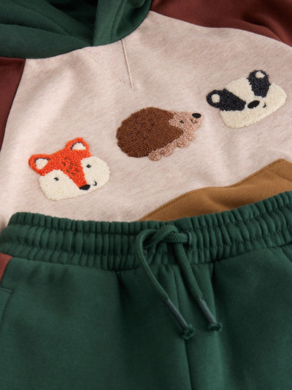 Dsiney Kidz - Burgundy/Ecru/Green Colour Block Hoodie and Joggers Set (3mths-7yrs) image 9