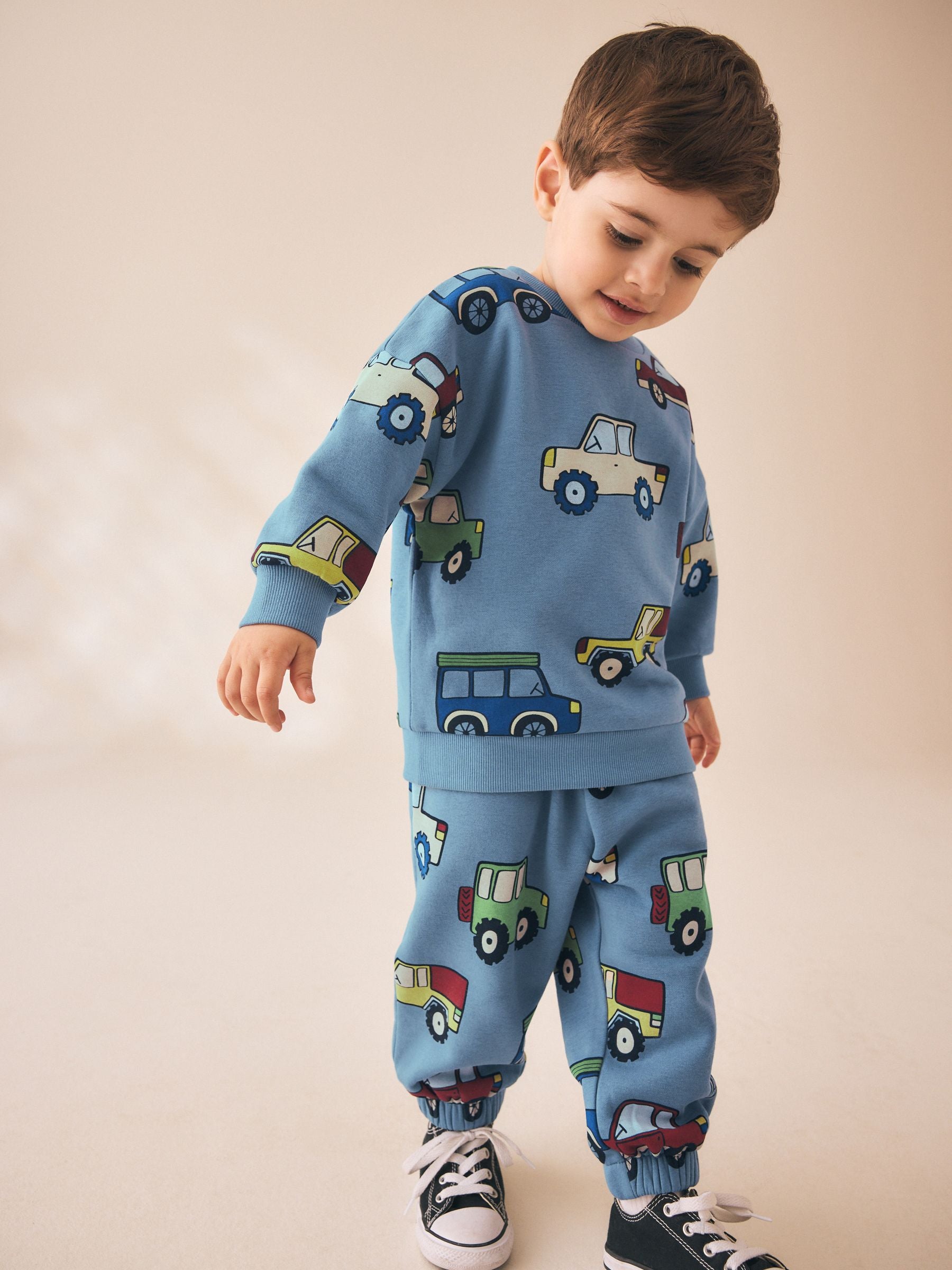 Dsiney Kidz - Light Blue All Over Print Crew Neck Sweat Top and Joggers Set (3mths-7yrs) image 1